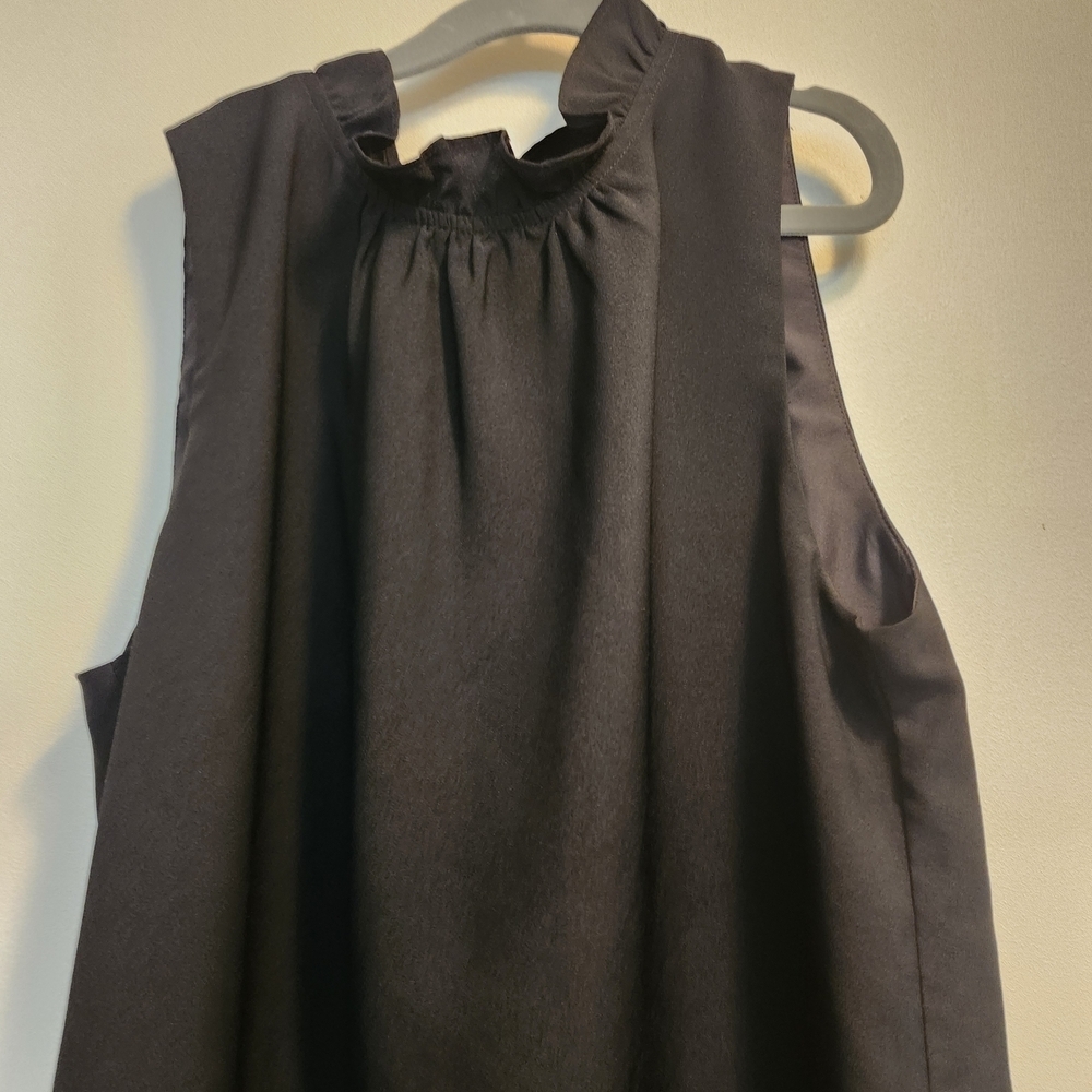 J. Crew Black Ruffle Neck Blouse